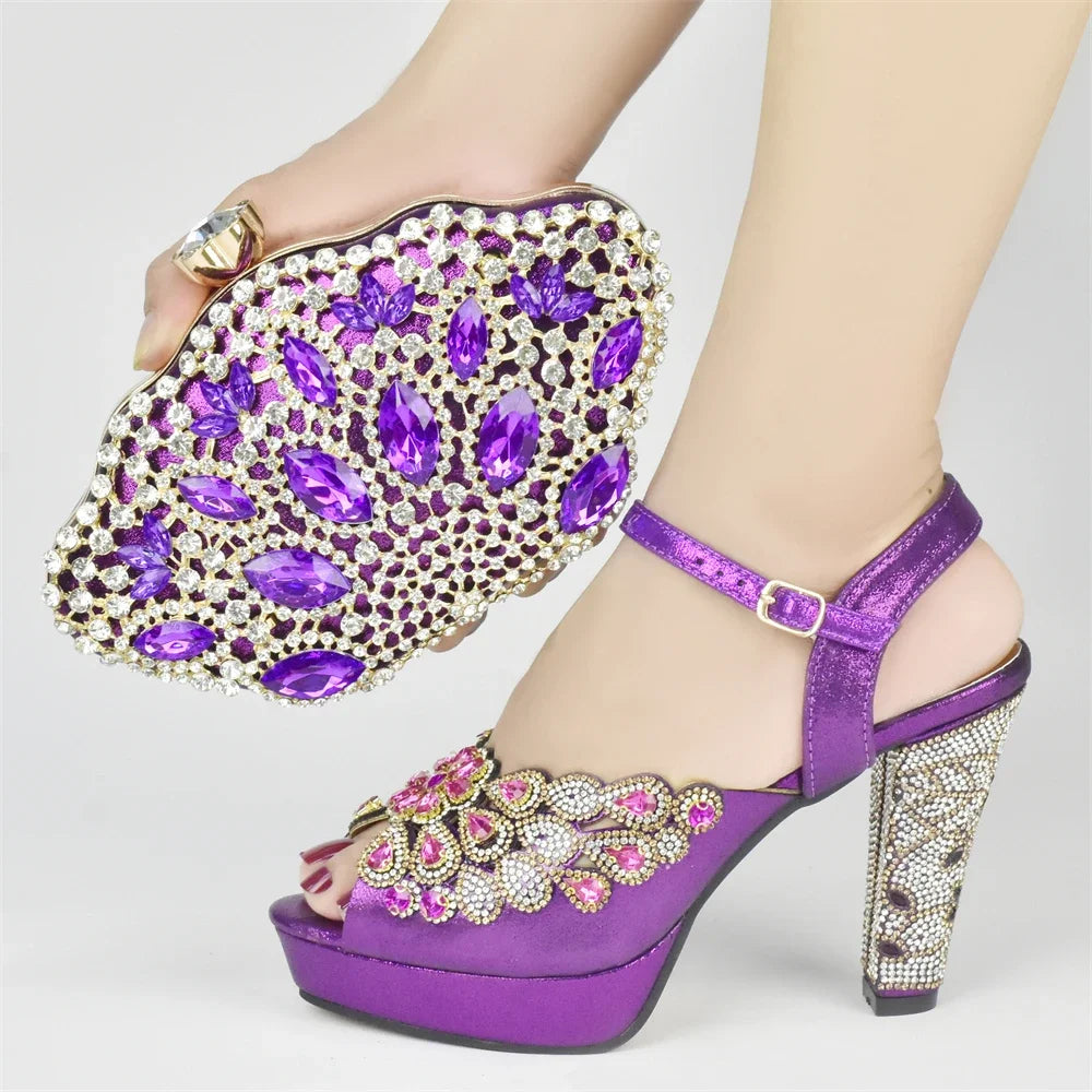 Patapata# ! Matching Shoes and Bag Set for Party Wedding Shoes Bride Italian Shoe and Bag Set for Party In Women Luxury Shoes Women Designer