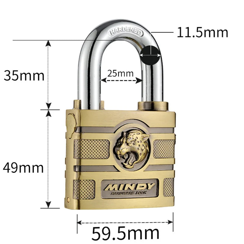 Patapata# ! High Quality Padlock with Key, Classic Style Solid Dormitory Door Lock, Anti-theft Warehouse Iron Big Door Cabinet Outdoor Locks