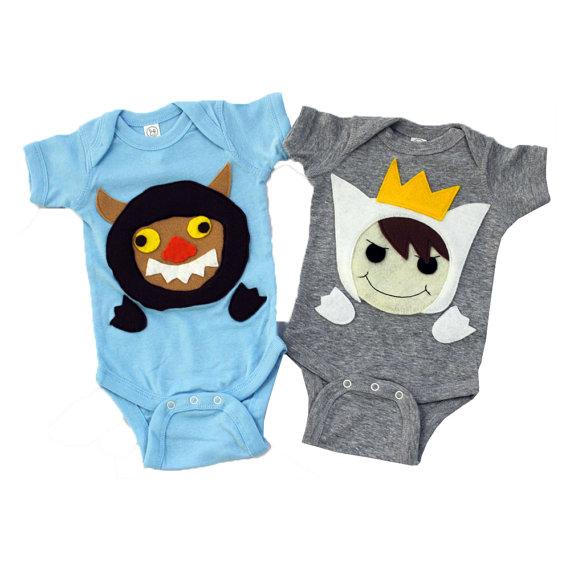 Patapata# A Wild Boy & a Wild Monster Infant Bodysuits Combo