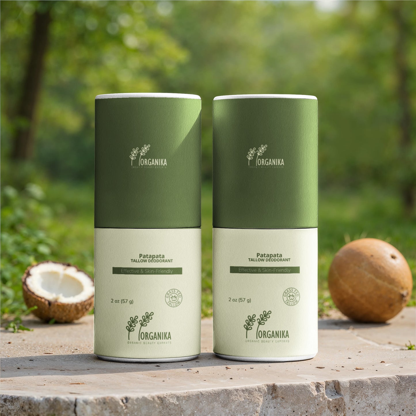 Patapata# ! 2 Pack Natural Tallow Deodorant Stick
