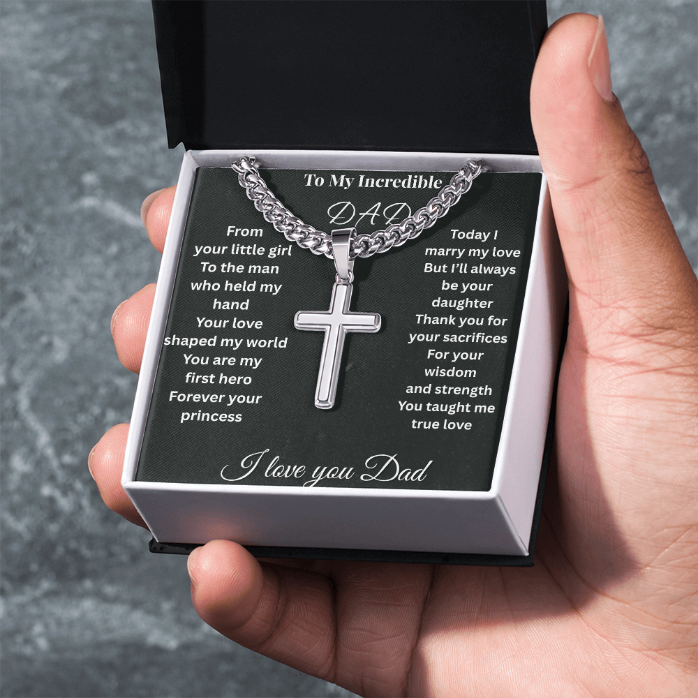 Patapata# ! Cuban Link Chain With Eng1raved Artisan Cross