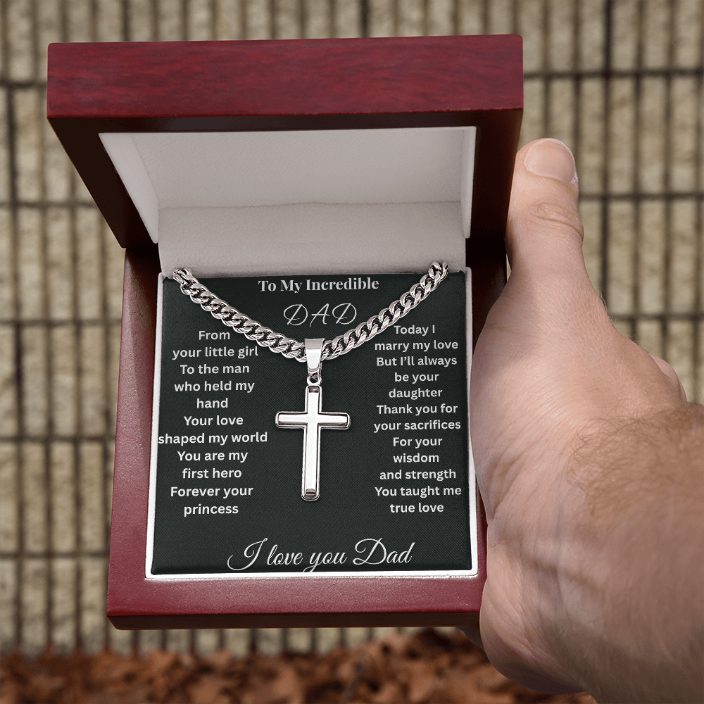 Patapata# ! Cuban Link Chain With Eng1raved Artisan Cross