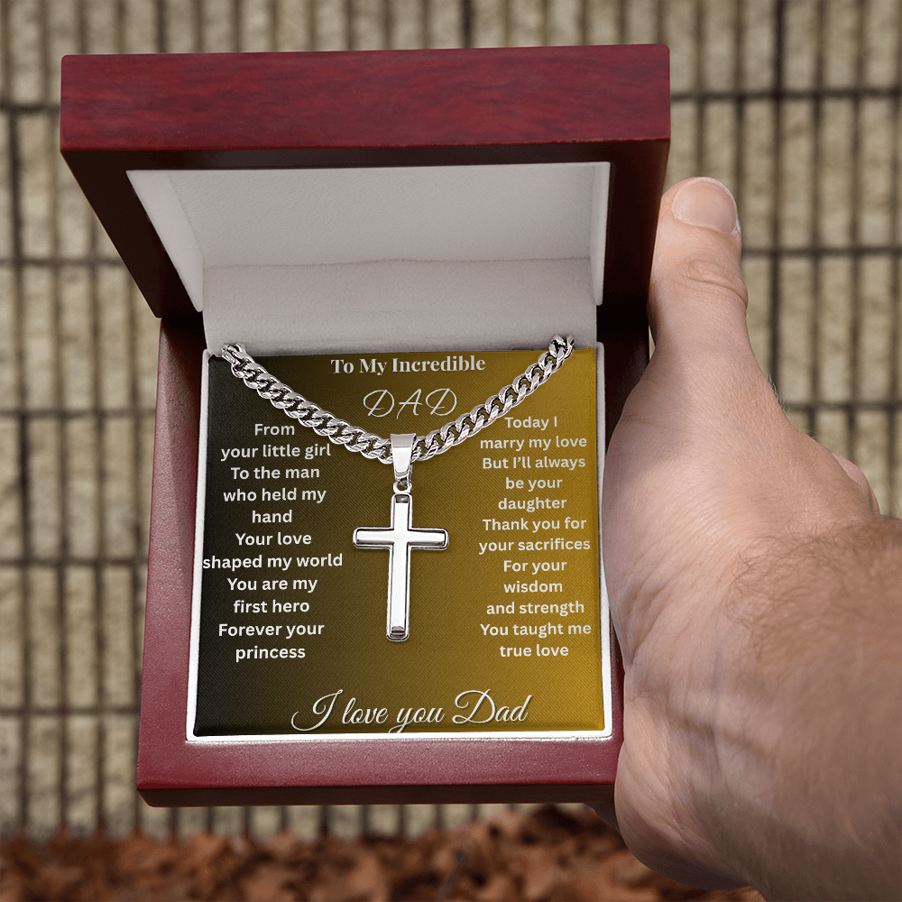 Patapata# ! Cuban Link Chain With Engraved Artisan Cross 2