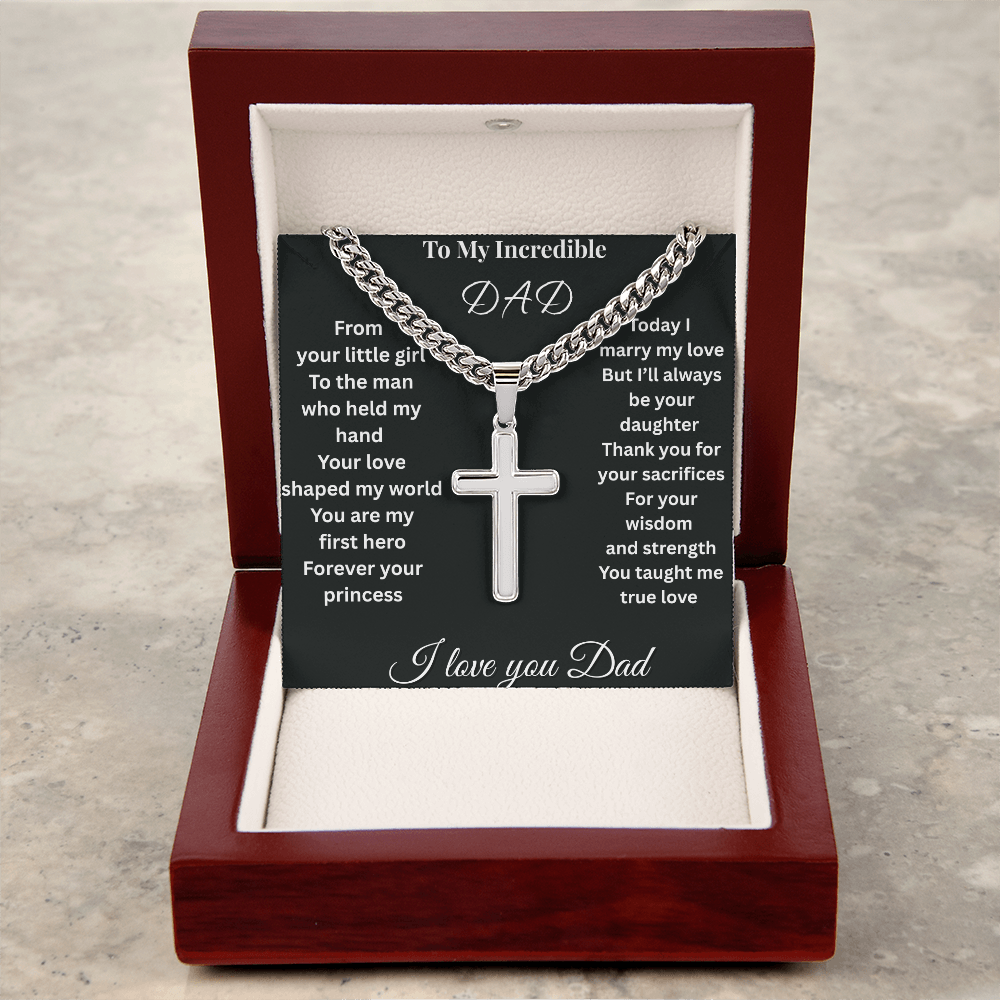 Patapata# ! Cuban Link Chain With Eng1raved Artisan Cross