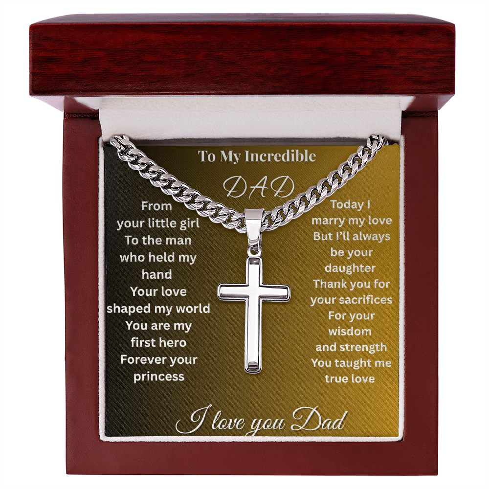 Patapata# ! Cuban Link Chain With Engraved Artisan Cross 2