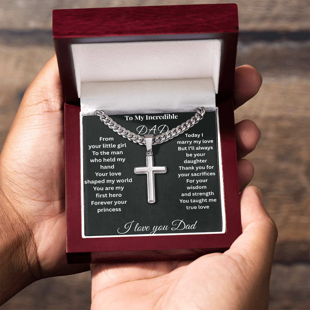 Patapata# ! Cuban Link Chain With Eng1raved Artisan Cross