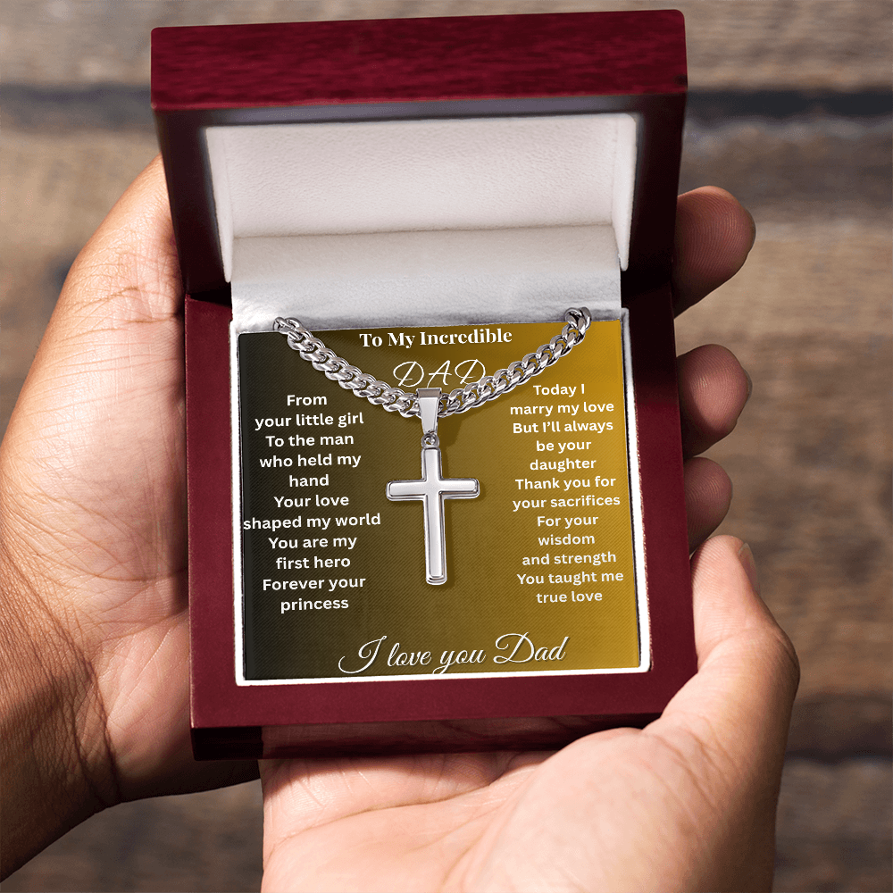 Patapata# ! Cuban Link Chain With Engraved Artisan Cross 2