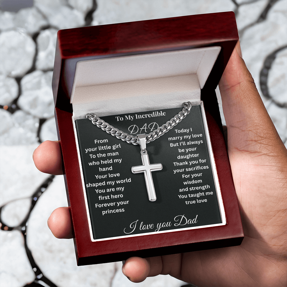 Patapata# ! Cuban Link Chain With Eng1raved Artisan Cross