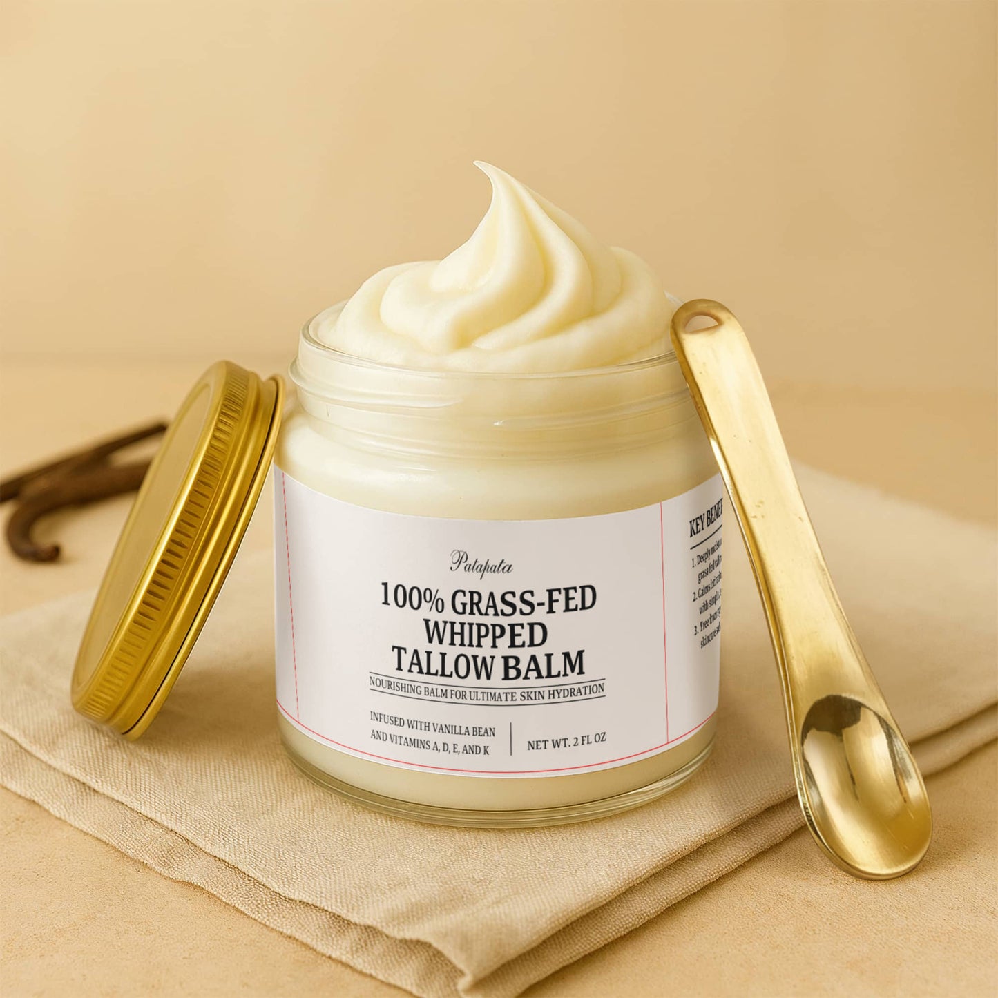 Patapata# ! Whipped Grass-Fed Tallow Balm with Vanilla Bean