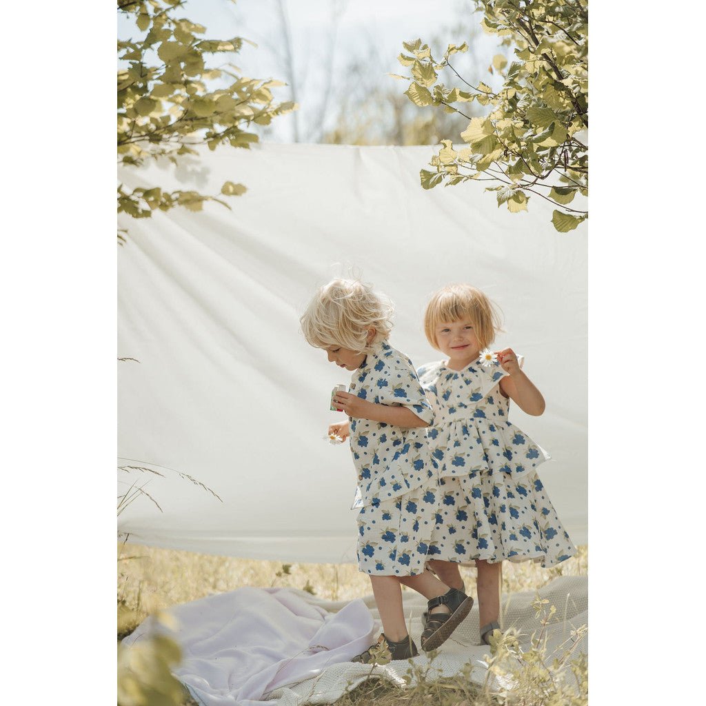 Patapata# Organic Blueberry Frill Dress